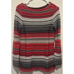 LAUREN Ralph Lauren Women's  Cotton Blend Boatneck Striped Sweater Size Small